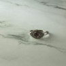 925 Sterling Silver Red Spinel, Tanzanite & Goshenite Ring Size 8.5