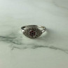 925 Sterling Silver Red Spinel, Tanzanite & Goshenite Ring Size 8.5