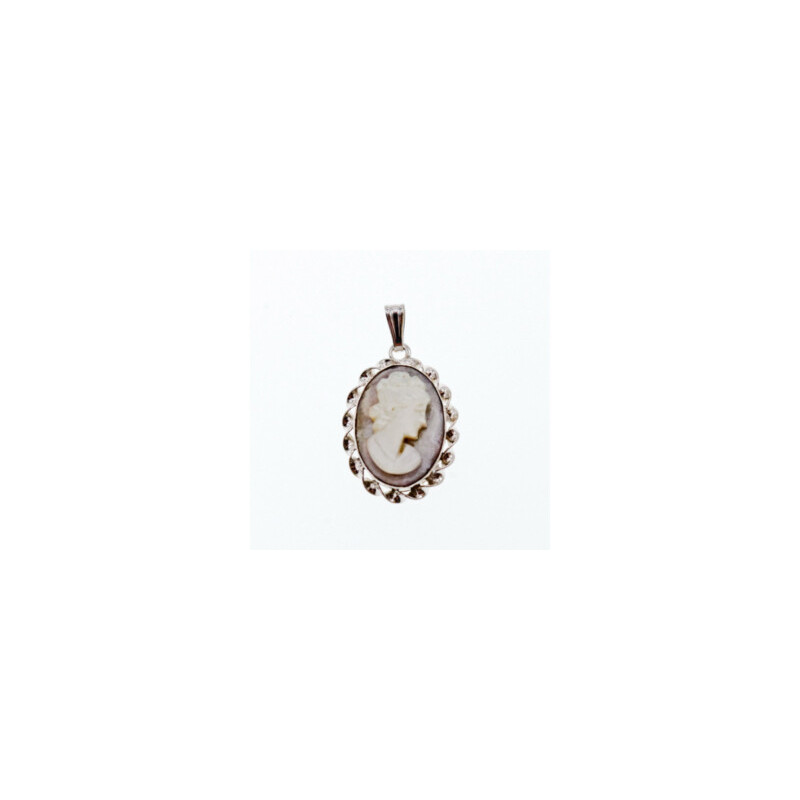 925 Sterling Silver Shell Cameo Pendant