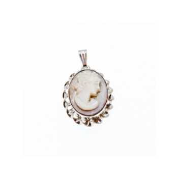 925 Sterling Silver Shell Cameo Pendant