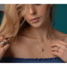 14K Yellow Gold Blue Spinel & CZ Chain With Pendant