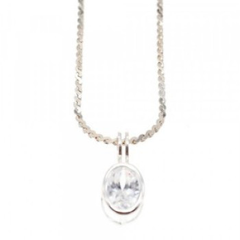 925 Sterling Silver CZ Chain With Pendant 925 Italy
