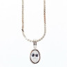925 Sterling Silver CZ Chain With Pendant 925 Italy