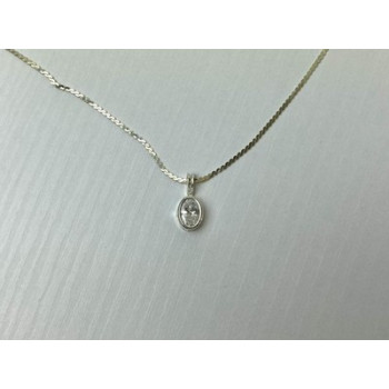 925 Sterling Silver CZ Chain with Pendant 925 Italy