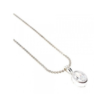 925 Sterling Silver CZ Chain with Pendant 925 Italy