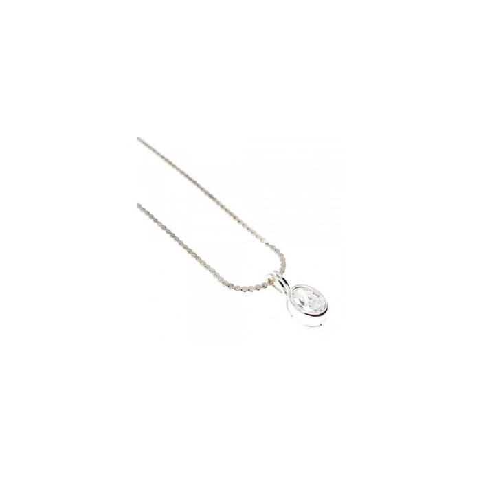 925 Sterling Silver CZ Chain with Pendant 925 Italy