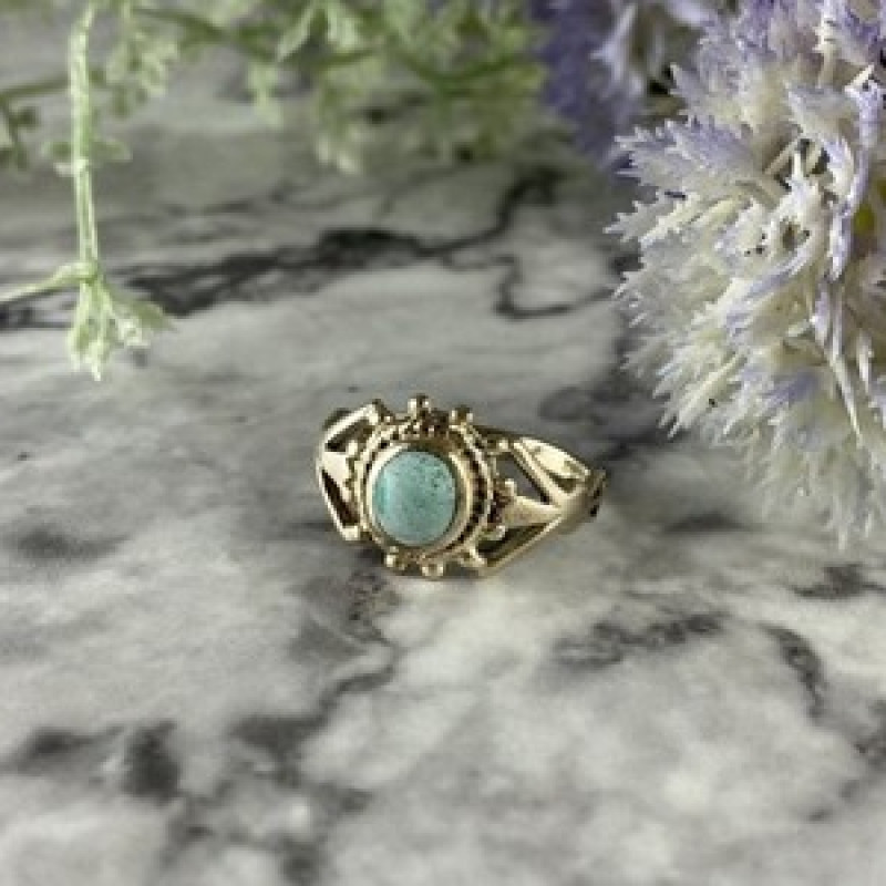 925 Sterling Silver Turquoise Ring Size 9.5