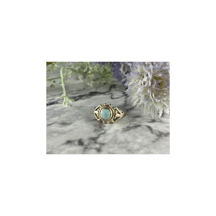 925 Sterling Silver Turquoise Ring Size 9.5