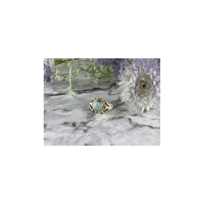 925 Sterling Silver Turquoise Ring Size 9.5