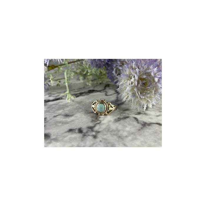 925 Sterling Silver Turquoise Ring Size 9.5
