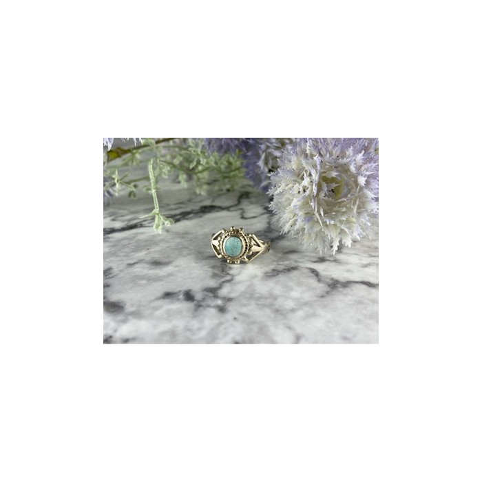 925 Sterling Silver Turquoise Ring Size 9.5