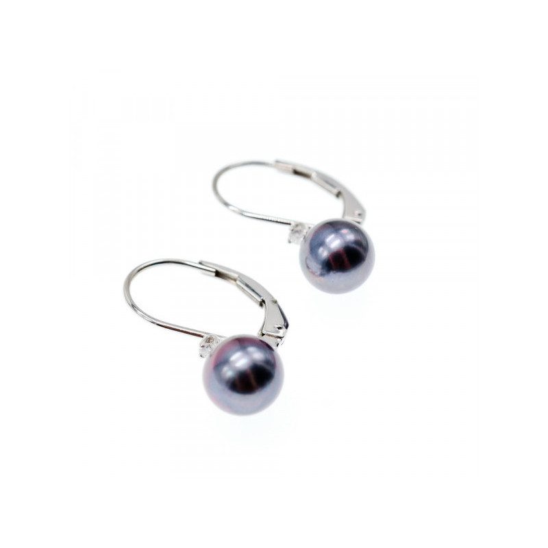 14K WHITE GOLD PEARLS & DIAMONDS EARRINGS