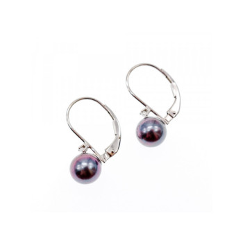 14K WHITE GOLD PEARLS & DIAMONDS EARRINGS