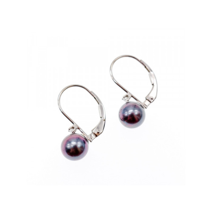 14K WHITE GOLD PEARLS & DIAMONDS EARRINGS
