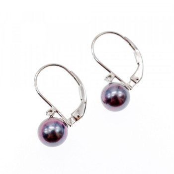 14K White Gold Pearls & Diamonds Earrings