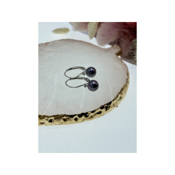 14K WHITE GOLD PEARLS & DIAMONDS EARRINGS