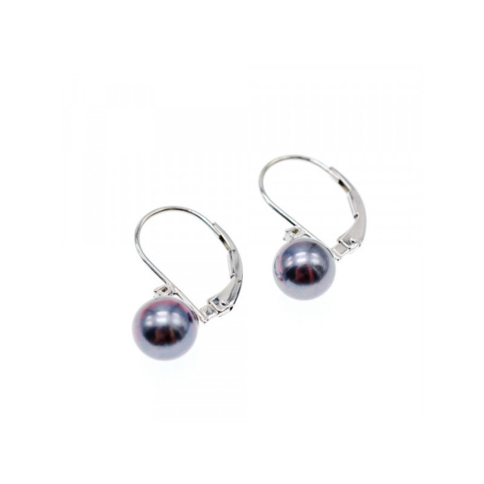 14K WHITE GOLD PEARLS & DIAMONDS EARRINGS
