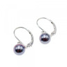14K White Gold Pearls & Diamonds Earrings