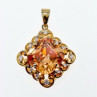 925 Sterling Silver Gold Plated Heliodor & CZ Pendant