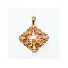 925 Sterling Silver Gold Plated Heliodor & CZ Pendant