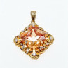 925 Sterling Silver Gold Plated Heliodor & CZ Pendant