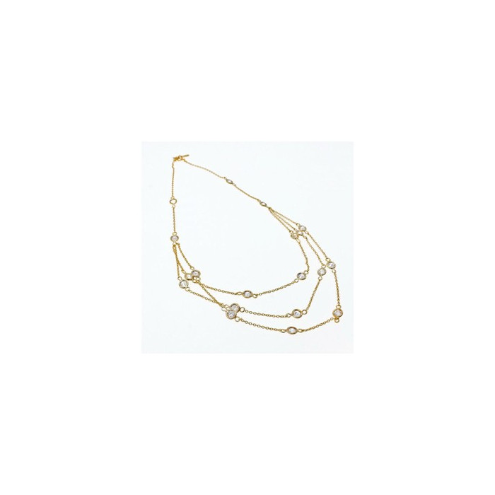 925 STERLING SILVER GOLD PLATED CZ NECKLACE