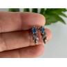 925 Sterling Silver Gold Plated Topaz Stud Earrings