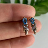 925 Sterling Silver Gold Plated Topaz Stud Earrings