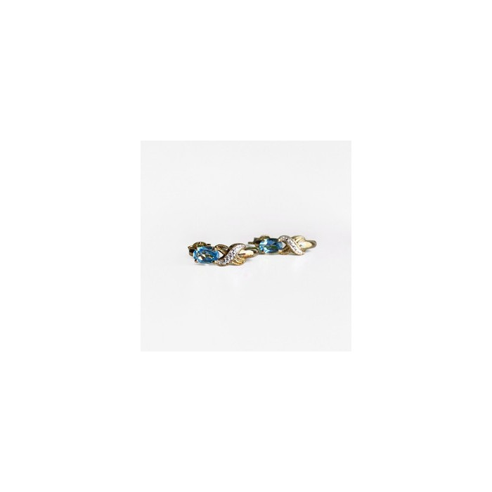 925 Sterling Silver Gold Plated Topaz Stud Earrings