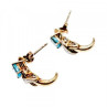 925 Sterling Silver Gold Plated Topaz Stud Earrings