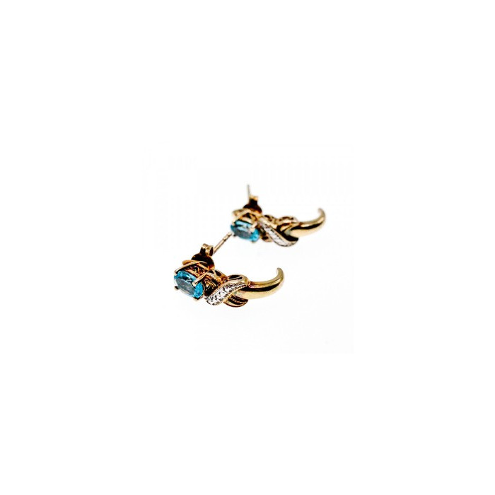 925 Sterling Silver Gold Plated Topaz Stud Earrings
