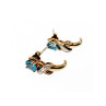 925 Sterling Silver Gold Plated Topaz Stud Earrings