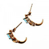 925 Sterling Silver Gold Plated Topaz Stud Earrings