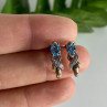925 Sterling Silver Gold Plated Topaz Stud Earrings
