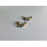 925 Sterling Silver Gold Plated Topaz Stud Earrings