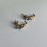 925 Sterling Silver Gold Plated Topaz Stud Earrings