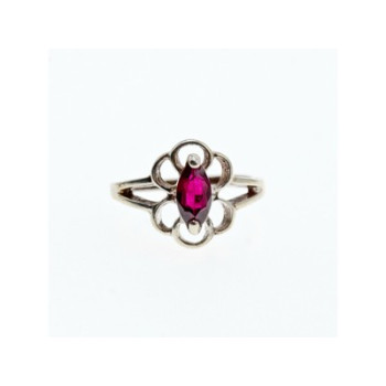 925 Sterling Silver Almandine Ring Size 5.5