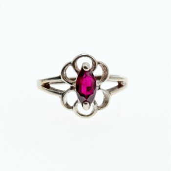 925 Sterling Silver Almandine Ring Size 5.5