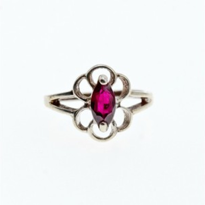 925 Sterling Silver Almandine Ring Size 5.5