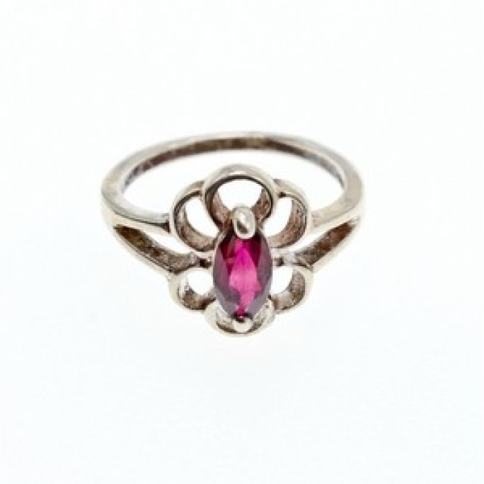 925 Sterling Silver Almandine Ring Size 5.5
