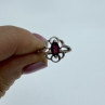 925 Sterling Silver Almandine Ring Size 5.5