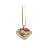 925 Sterling Silver Gold Plated Sapphire & Ruby Chain with Pendant