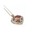 925 Sterling Silver Gold Plated Sapphire & Ruby Chain with Pendant