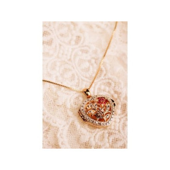 925 Sterling Silver Gold Plated Sapphire & Ruby Chain with Pendant