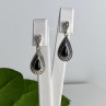 Vintage 925 Sterling Silver Onyx Stud Earrings