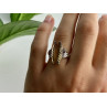925 Sterling Silver Golden Tourmaline & Quartz Ring Size 6.5