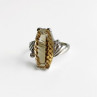 925 Sterling Silver Golden Tourmaline & Quartz Ring Size 6.5