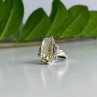 925 Sterling Silver Golden Tourmaline & Quartz Ring Size 6.5