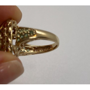 14K YELLOW GOLD  & PERIDOT RING  SIZE 4.5