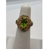 14K YELLOW GOLD  & PERIDOT RING  SIZE 4.5